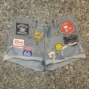 Carmar denim patch shorts